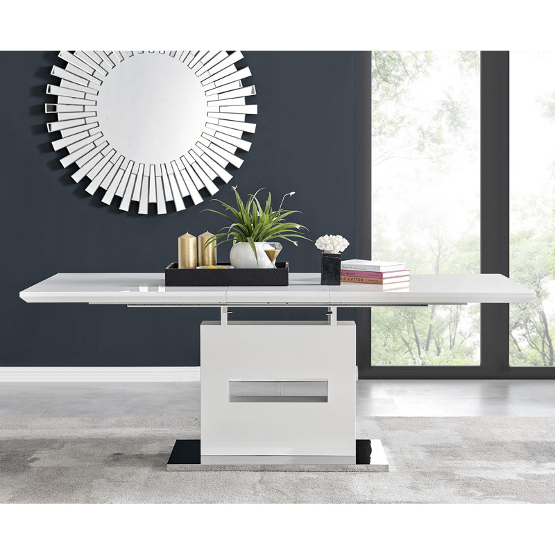 White gloss extending dining table the range hotsell